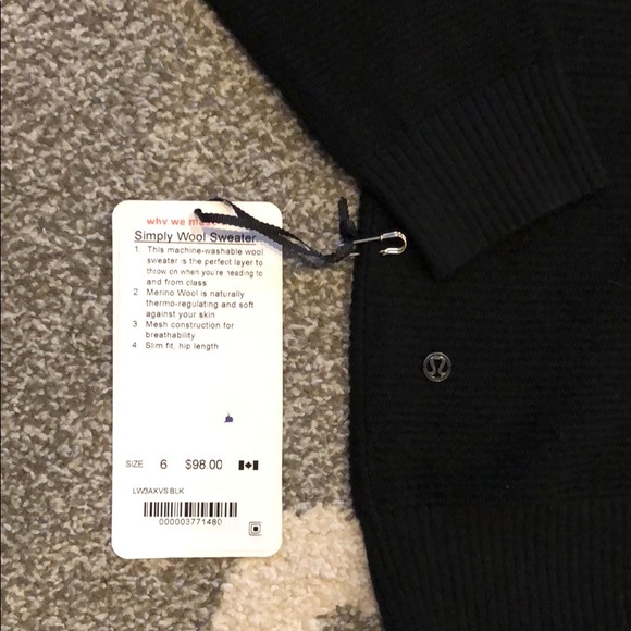 Lululemon Black Sweater Size 6 - Picture 4 of 4